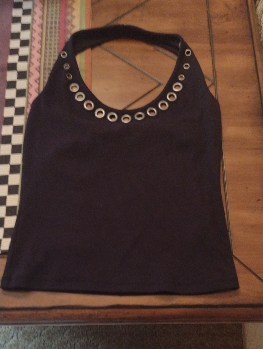 Pilcro By Anthropologie Women’s Black Grommet Trim Tank Top